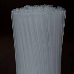 lot 6608 image: Clear Straws 200 Pcs Long Disposable Plastic Drinking Straws