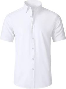 lot 6612 image: SAMERM Mens Dress Shirt Stretch Wrinkle Free Casual Button Down Shirts M