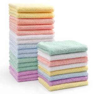 lot 6513 image: HOMEXCEL Baby Washcloths 24 Pack Microfiber Coral Fleece Soft Wash Cloths