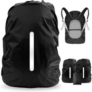 lot 6618 image: LAMA 2-Pack Waterproof Rain Cover for Backpack, Reflective, M, 30 40L, Black