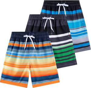 lot 6621 image: Boys Swim Trunks 3 Pack Quick Dry UPF 50 Bathing Suit 10-12 Years