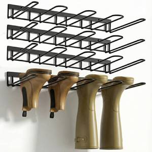 lot 6517 image: zacurter Wall Mount Boot Rack Metal Wader Hangers for Tall Boots, 8 Pair