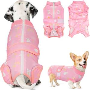 lot 6629 image: Lukovee Recovery Suit for Dogs, Spay Neuter Surgery Suit Onesie Female Male 3XL