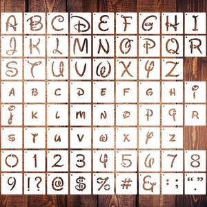 lot 6664 image: 4-Inch Alphabet Letter Stencils - 70 Pcs for Painting on Wood Signs