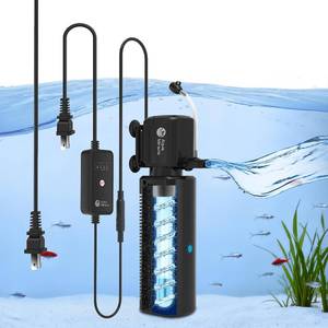 lot 6678 image: AquaMiracle Fish Tank Filter with Timer & Sponge, 130GPH - Aeration