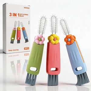 lot 6695 image: 3-in-1 Cup Lid Cleaning Brush, Cup Cleaner, Water Bottle Brush (3pcs)  Missing
