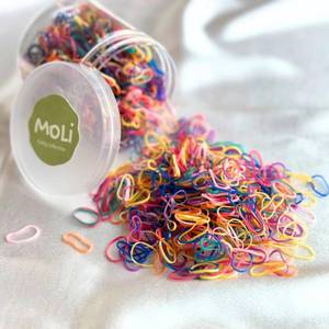 lot 6696 image: 1500 Pcs Toddler Baby Infant Hair Elastics Ties Soft Rubber Bands Rainbow