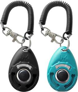 lot 6697 image: Dog Training Clicker with Wrist String and Keyring - Behavior Aids