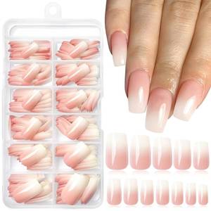 lot 6701 image: 240pc Square Press on Nails Medium Fake Nails-Ombre Glue on Nail Press ons