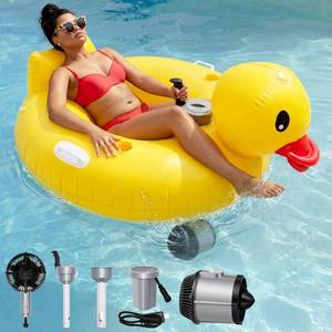 lot 6702 image: Hungdao Inflatable Duck Motorized Pool Float for Adults, Dual Motors
