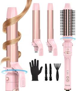 lot 6709 image: FARERY 3-in-1 Rotating Curling Iron & Brush Set, 11.251.5.
