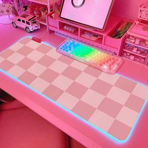 lot 6713 image: JMIYAV Pink RGB Gaming Mouse Pad 31.5x12 XL LED Non-Slip Rubber 38-61-2
