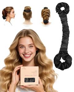 lot 6717 image: BONNET QUEEN Large Satin Heatless Hair Curler for Long Thick Hair, Overnight