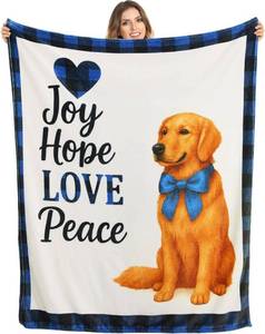 lot 6741 image: Fleece Throw Blanket for Couch - Sheep Dog, Soft Flannel, 50x60 in