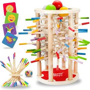 lot 6806 image: Nene Toys BALLFALL Jumbo   Montessori Wooden Board Game for Kids 3-9