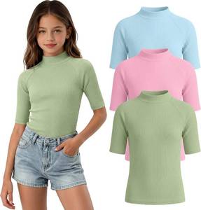 lot 6833 image: 3 Pack Girls Half Sleeve Shirts 13-14yr
