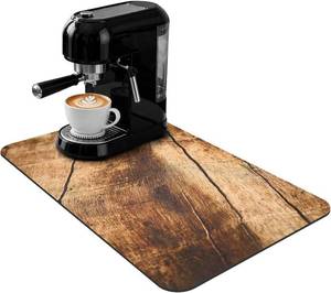 lot 6860 image: Coffee Mat 12x19 Wood Grain, Rubber, Non-Slip, Absorbent, For Coffee Area