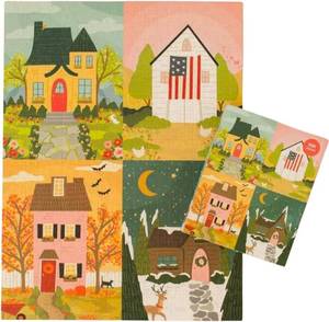 lot 6869 image: Pippi Post 500-Piece Adults Puzzle Four Seasons Nature, 18x24, Colorful