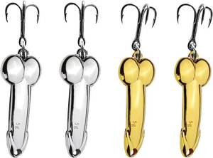 lot 6901 image: 4Pcs Funny Fishing Lures Spoons for Bass, Trout Spinner Baits, Gift for Men