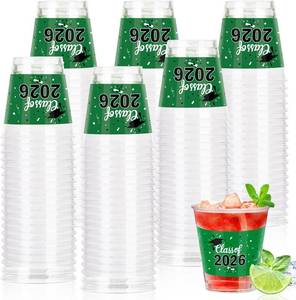 lot 6938 image: 100 Pcs 1.5oz Disposable Graduation Shot Glasses - 2026 Ceremony, Green