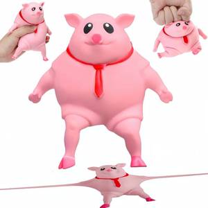 lot 6940 image: Stretchy Glue Sand Rubber Latex Squishy Pig Toy Decompression Toy.Small