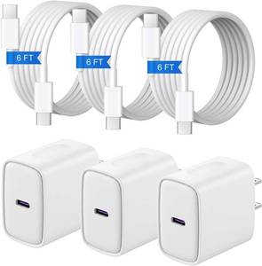 lot 6953 image: iPhone 171615 Charger 20W USB-C Wall Charger with 6ft Cable, 33 Pack