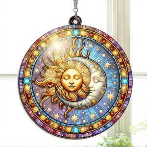 lot 6955 image: OASSIE Spiritual Gifts for Men Women - 6in Double-Layered Hanging Suncatcher