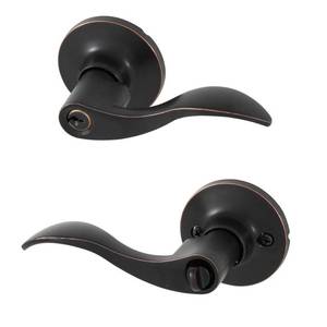 lot 5992 image: Honeywell Safes & Door Locks 8106401 Honeywell Locking Door Lever  Rubbed Bronze - Retail $58