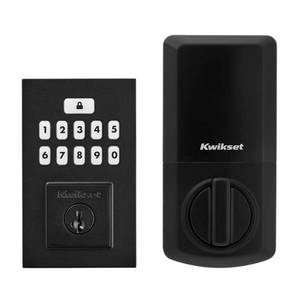 lot 5994 image: 260 CNT 514 SMT RBP RCALFD Contemporary Smartcode Keypad Deadbolt - Matte Black - Retail $132