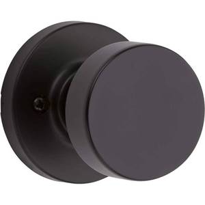 lot 6009 image: Kwikset Pismo Round Matte Black Dummy Door Knob Featuring Microban Antimicrobial Technology - Retail $47