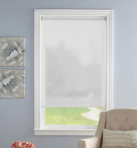 lot 6053 image: white blackout roller shade from the Home Decorators Collection 73 inches wide by 72 inches long - Retail $0