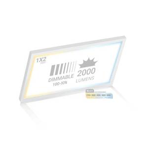 lot 6109 image: 1 ft. x 2 ft. 2000 Lumens Integrated LED Edge-Lit Flat Panel Surface Mount Light with 3CCT Switch 40-Watt Dimmable White - Retail $70