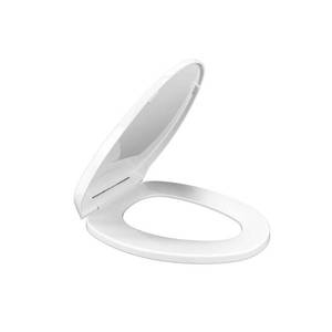 lot 6115 image: Elongated Slow Close Closed Toilet Seat in White - Retail $25