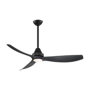 lot 6126 image: Home Decorators Collection Levanto 52 in. LED IndoorOutdoor Matte Black Ceiling Fan with Light - Retail $199