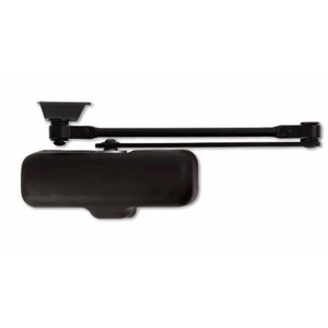 lot 6130 image: Universal Hardware Light-Duty Matte Black Residential Door Closer - Retail $35