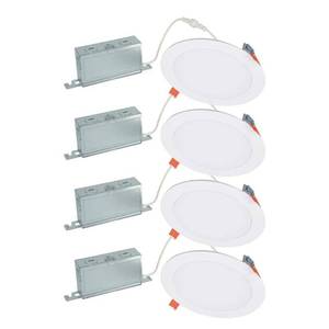 lot 6146 image: Cooper Lighting 103244 6 in. Round LED Mount Kit  White - Pack of 4 - Retail $83