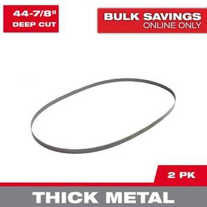 lot 6167 image: Milwaukee Tool 1014 TPI Standard Deep Cut Portable Band Saw Blade 2PK - Retail $37