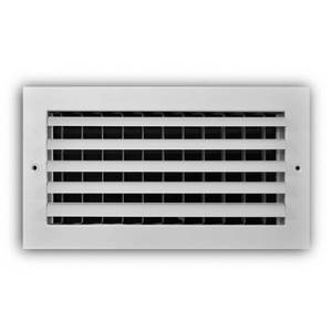 lot 6178 image: 12 in. x 6 in. 1-Way Aluminum Adjustable Curved Blade WallCeiling Register in White - Retail $44