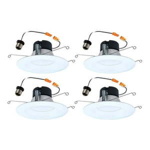 lot 6180 image: HALO LT 5  6 Inch InOutdoor Recessed LED Trim Can Light  5CCT 2700K3000K3500K4000k5000K  4-Pack  LT56079FS1EWHR4PK - Retail $48