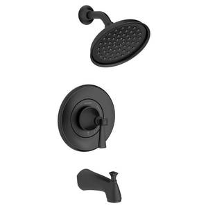 lot 6189 image: American Standard Rumson Single-Handle 1-Spray Tub and Shower Faucet with 1.8 GPM in Matte Black (Valve Included) - Retail $159
