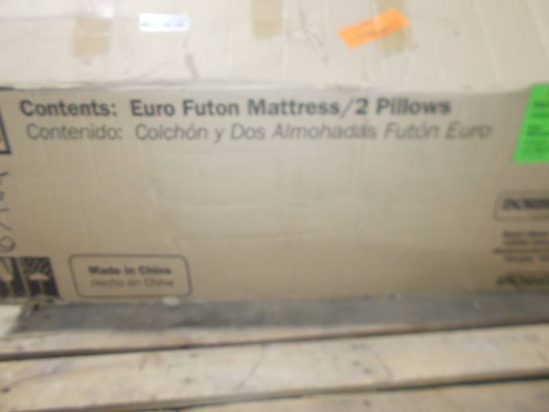 lot 2233 image: Euro Futon Mattress and pillows