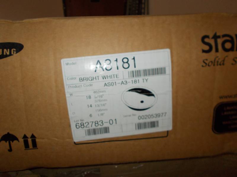 lot 2266 image: samsung staron Sink and bowl A3181