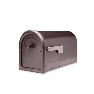 lot 6222 image: Architectural Mailboxes Roxbury Post Mount Mailbox  Rubbed Bronze  Large - Retail $89