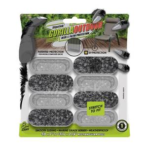 lot 6224 image: Gorilla Outdoor Clear Sleeve Berber Pads Rect lrg Chair Glide - Retail $16