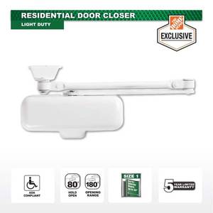lot 6229 image: Light-Duty White Residential Door Closer - Retail $34