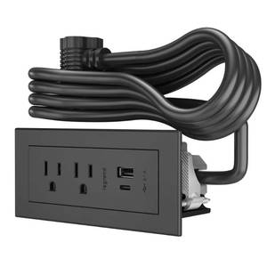 lot 6230 image: Wiremold Radiant FPC USB AC  6FT  BK 2 Trol  2 USB Charging Ports - Retail $137