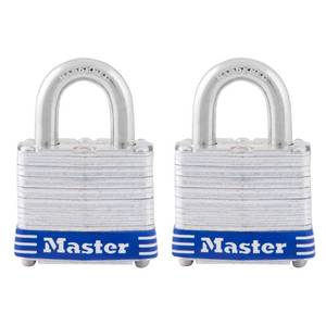 lot 6232 image: Master Lock 3TLD 1-916  Laminated Steel Padlock 2-Pack - Retail $41
