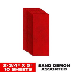 lot 6244 image: 5 pack of 10 sheets a piece Freud DND234220S10N SandNet Detail Sanding Sheet  220 Grit  2-34-In.  10-Pk. - Quantity 1 - Retail $26