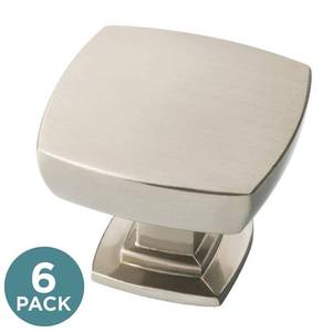 lot 6279 image: 2Packs - Brainerd & Liberty Hardware 272164 1.375 in. Webber Square Cabinet Knob  Satin Nickel - 6 per pack  - Retail $41
