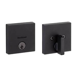 lot 6291 image: 258 SQT 514 SMT CP K4 Downtown 1-Cyl Deadbolt - Matte Black - Retail $184